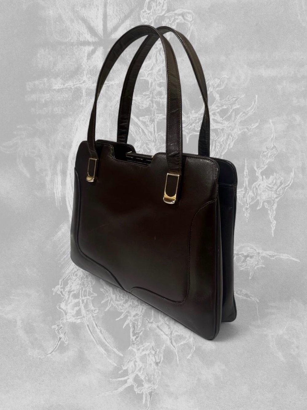 John hort–burgundy leather hand bag